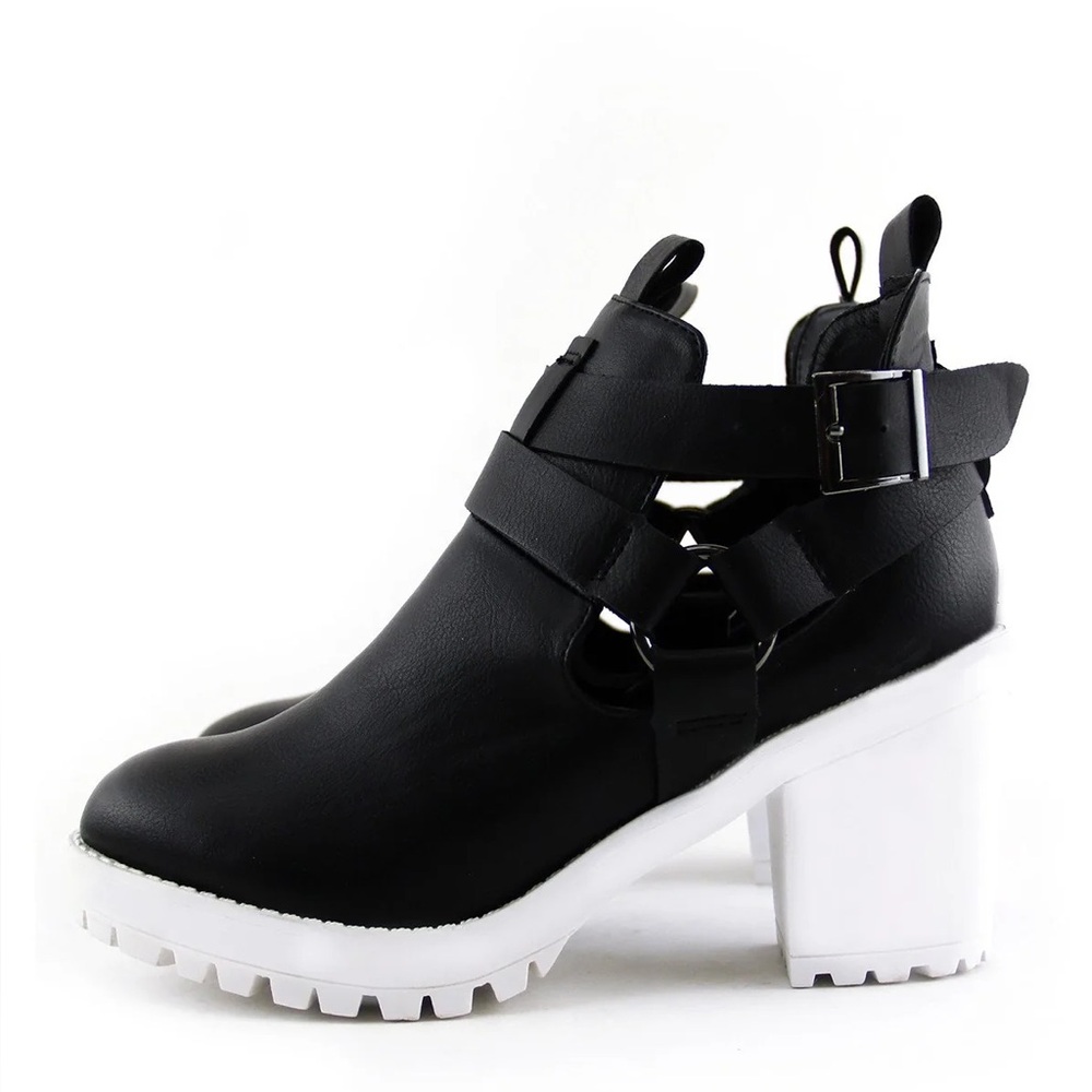 Chunky Heel Platform Ankle Boots